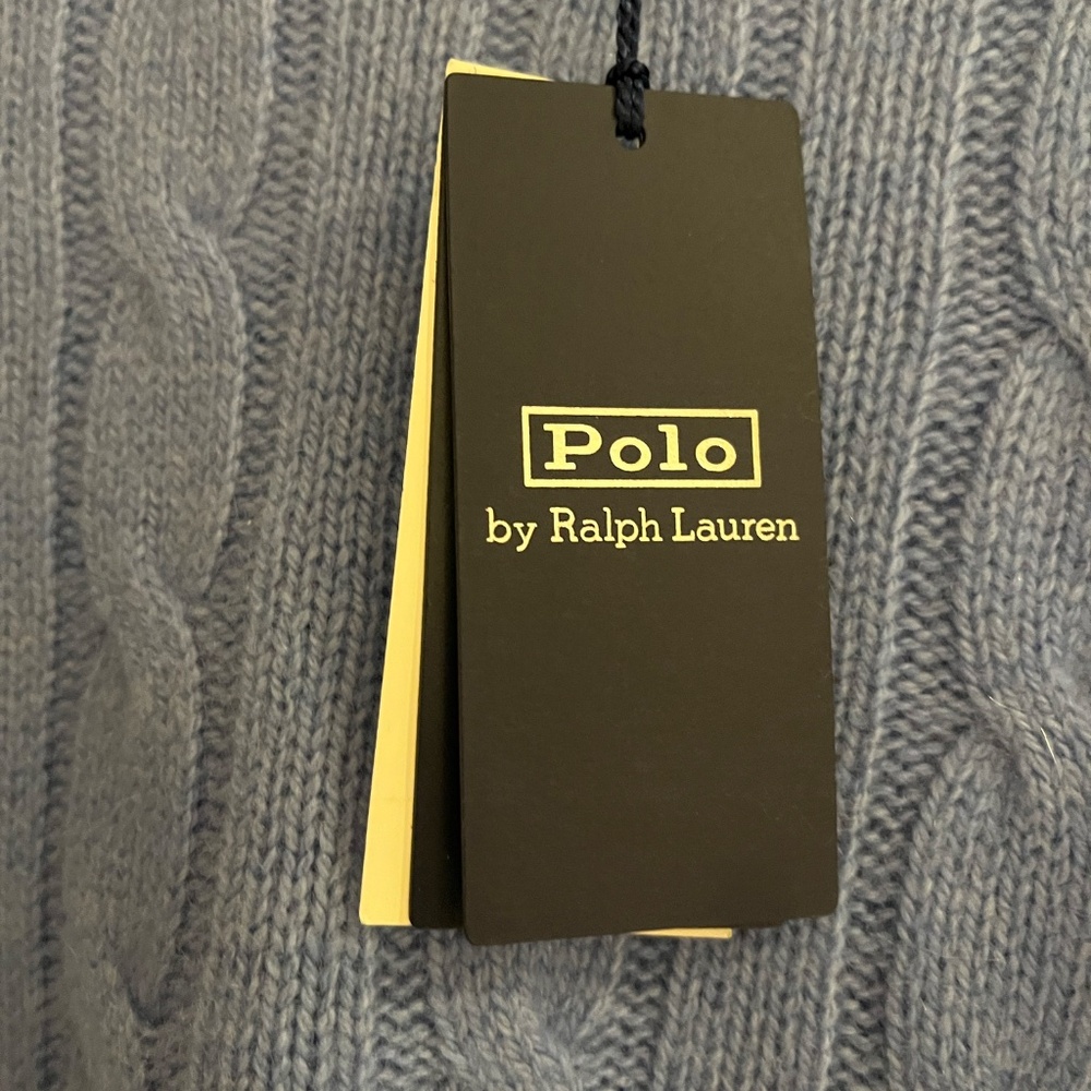 Polo Ralph Lauren Blue Cable Knit Cashmere Sweater - Size Small - New With Tags - Picture 6 of 8